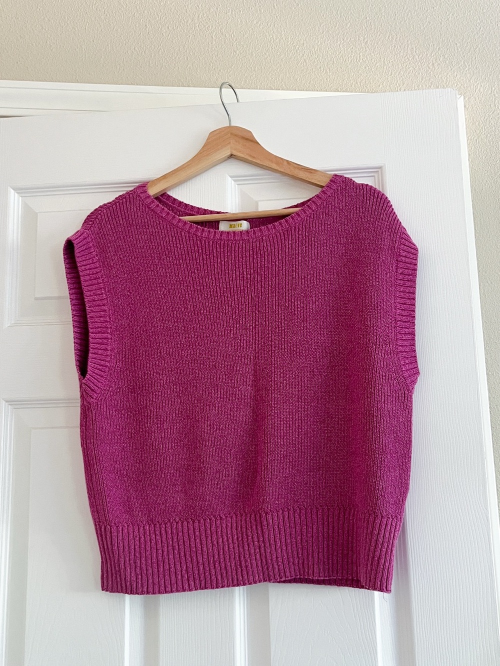 Anthropologie Sleeveless Knit Sweater Vest in Magenta